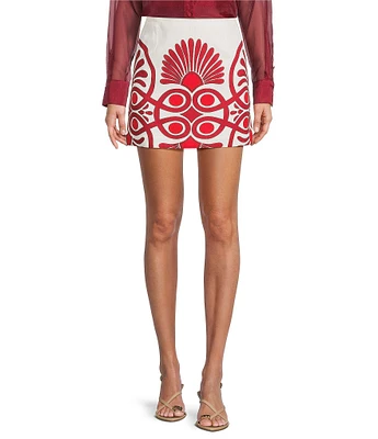 Antonio Melani Izzy Printed Linen Blend Skirt