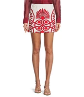 Antonio Melani Izzy Printed Linen Blend Skirt
