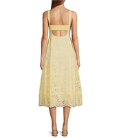 Antonio Melani Jayden Eyelet Sweetheart Neckline A-Line Midi Dress