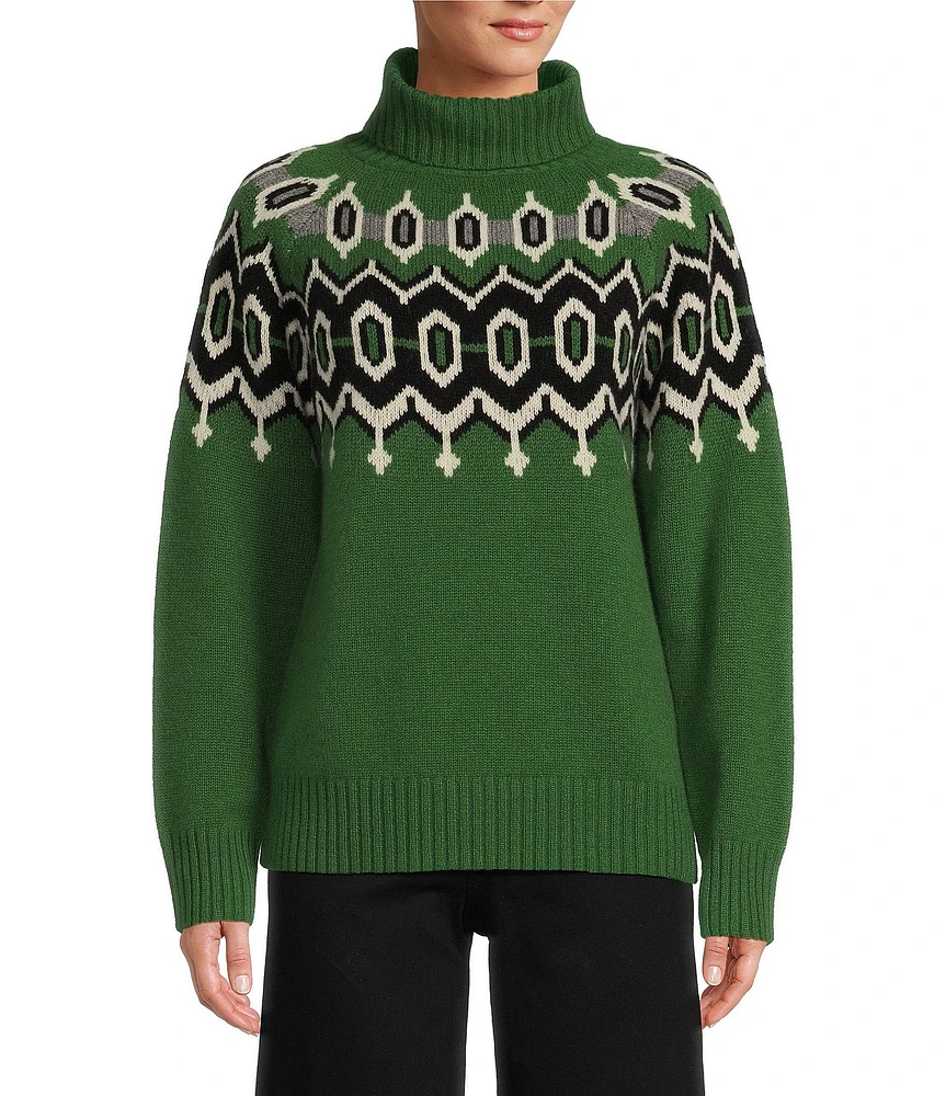 Antonio Melani Julia Fair Isle Cashmere Turtleneck Sweater