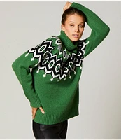 Antonio Melani Julia Fair Isle Cashmere Turtleneck Sweater