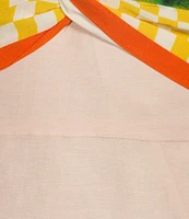 Antonio Melani Kacey Fruit Printed Linen V-Neck Sleeveless A-Line Dress