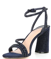 Antonio Melani Kameron Rhinestone Strap Block Heel Dress Sandals