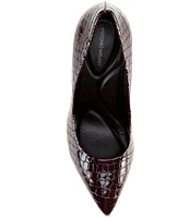 Antonio Melani Kara Crocodile Patent Leather Pointed Toe Pumps