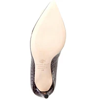 Antonio Melani Kara Crocodile Patent Leather Pointed Toe Pumps