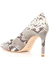 Antonio Melani Kara Pointed Toe Snake Embossed Leather Pumps