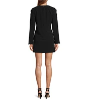 Antonio Melani Kelly Long Sleeve Cut-Out Crepe Crew Neck Shift Dress