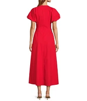 Antonio Melani Kiara Short Puff Sleeve A-Line Maxi Dress