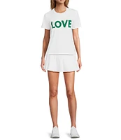 Antonio Melani Knit Crew Neck Short Sleeve #double;Love#double; Tee