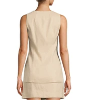Antonio Melani Laura Linen Square Neck Sleeveless Vest
