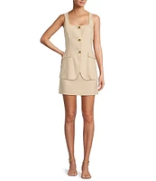 Antonio Melani Laura Linen Square Neck Sleeveless Vest