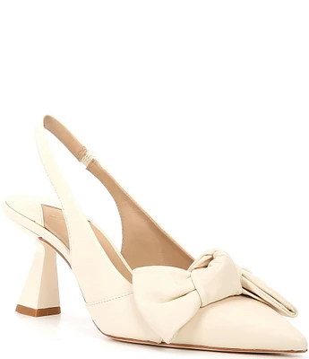 Antonio Melani Lenore Leather Bow Slingback Pumps