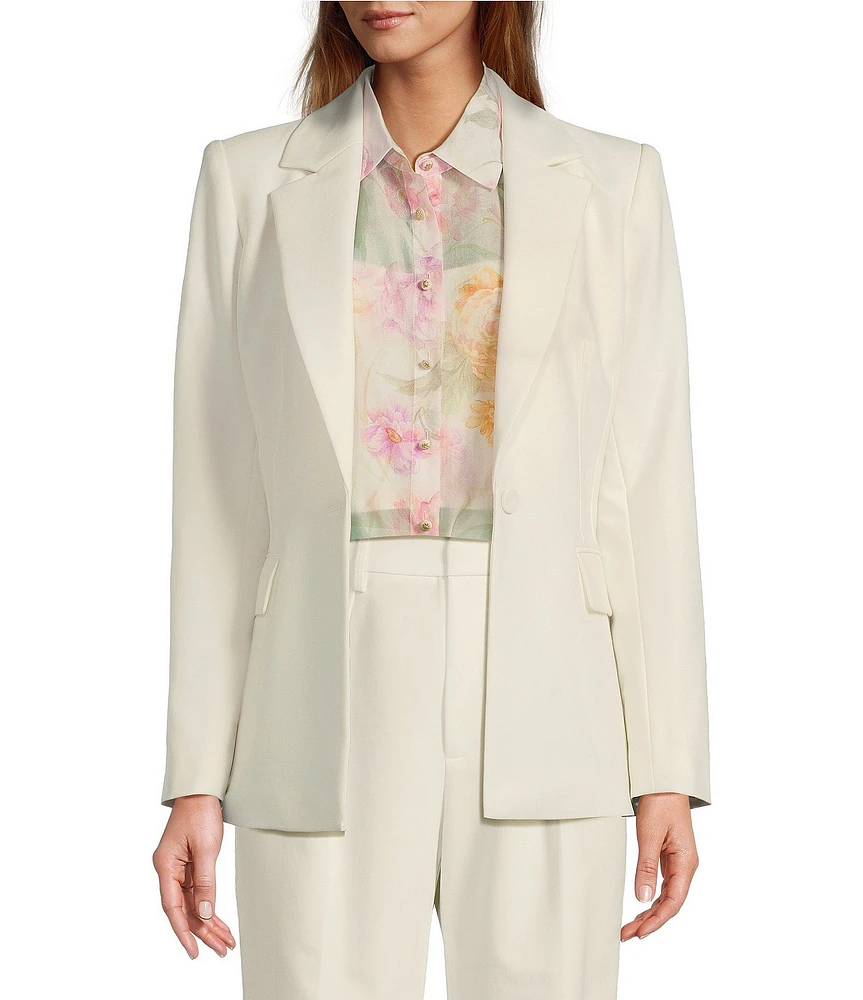 Antonio Melani Lindell Twill Notch Lapel Long Sleeve Blazer