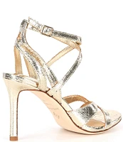 Antonio Melani Lione Metallic Foil Fabric Strappy Dress Sandals