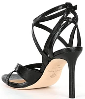 Antonio Melani Lione Metallic Foil Fabric Strappy Dress Sandals