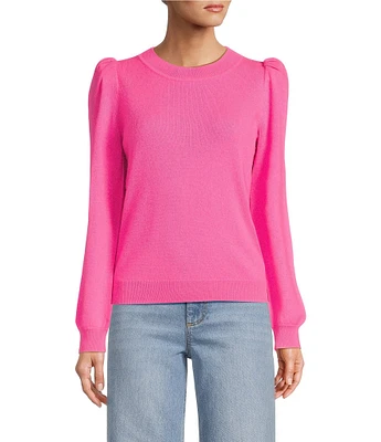 Antonio Melani Lisa Puff Sleeve Crew Neck Cashmere Sweater