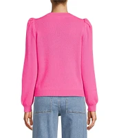 Antonio Melani Lisa Puff Sleeve Crew Neck Cashmere Sweater