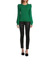 Antonio Melani Lisa Puff Sleeve Crew Neck Cashmere Sweater