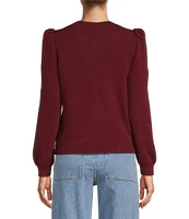 Antonio Melani Lisa Puff Sleeve Crew Neck Cashmere Sweater