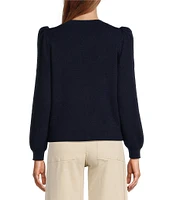 Antonio Melani Lisa Puff Sleeve Crew Neck Cashmere Sweater