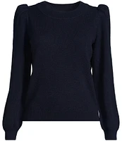 Antonio Melani Lisa Puff Sleeve Crew Neck Cashmere Sweater