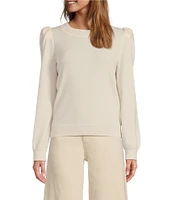 Antonio Melani Lisa Puff Sleeve Crew Neck Cashmere Sweater