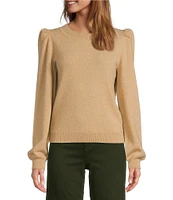 Antonio Melani Lisa Puff Sleeve Crew Neck Cashmere Sweater