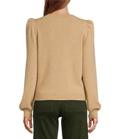 Antonio Melani Lisa Puff Sleeve Crew Neck Cashmere Sweater