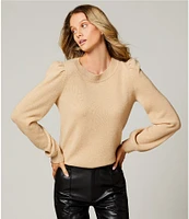 Antonio Melani Lisa Puff Sleeve Crew Neck Cashmere Sweater