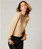 Antonio Melani Lisa Puff Sleeve Crew Neck Cashmere Sweater