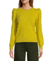 Antonio Melani Lisa Puff Sleeve Crew Neck Cashmere Sweater