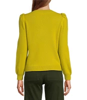 Antonio Melani Lisa Puff Sleeve Crew Neck Cashmere Sweater