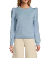 Antonio Melani Lisa Puff Sleeve Crew Neck Cashmere Sweater