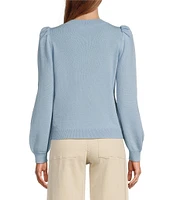 Antonio Melani Lisa Puff Sleeve Crew Neck Cashmere Sweater