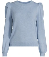 Antonio Melani Lisa Puff Sleeve Crew Neck Cashmere Sweater