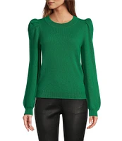 Antonio Melani Lisa Puff Sleeve Crew Neck Cashmere Sweater