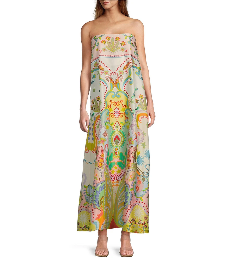 Antonio Melani Lucia Printed Satin Strapless Dress