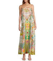 Antonio Melani Lucia Printed Satin Strapless Dress