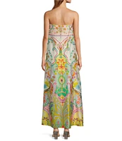 Antonio Melani Lucia Printed Satin Strapless Dress