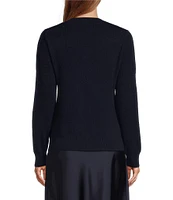 Antonio Melani Luxury Collection Cameron Cashmere Crew Neck Long Sleeve Knit Sweater