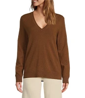 Antonio Melani Luxury Collection Monica Cashmere V-Neck Long Sleeve Knit Sweater