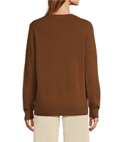 Antonio Melani Luxury Collection Monica Cashmere V-Neck Long Sleeve Knit Sweater