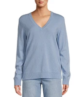 Antonio Melani Luxury Collection Monica Cashmere V-Neck Long Sleeve Knit Sweater