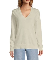 Antonio Melani Luxury Collection Monica Cashmere V-Neck Long Sleeve Knit Sweater