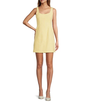 Antonio Melani Macy Tweed Beaded Scoop Neck Mini A-Line Dress