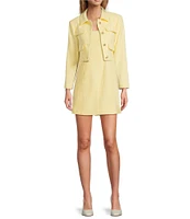 Antonio Melani Macy Tweed Beaded Scoop Neck Mini A-Line Dress