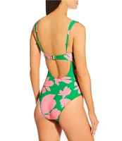 Antonio Melani Madarin Blooms V-Neck One Piece Swimsuit