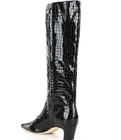 Antonio Melani Mades Crocodile Patent Leather Tall Dress Boots