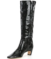 Antonio Melani Mades Crocodile Patent Leather Tall Dress Boots