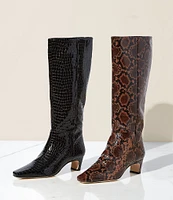 Antonio Melani Mades Snake Patent Leather Tall Dress Boots